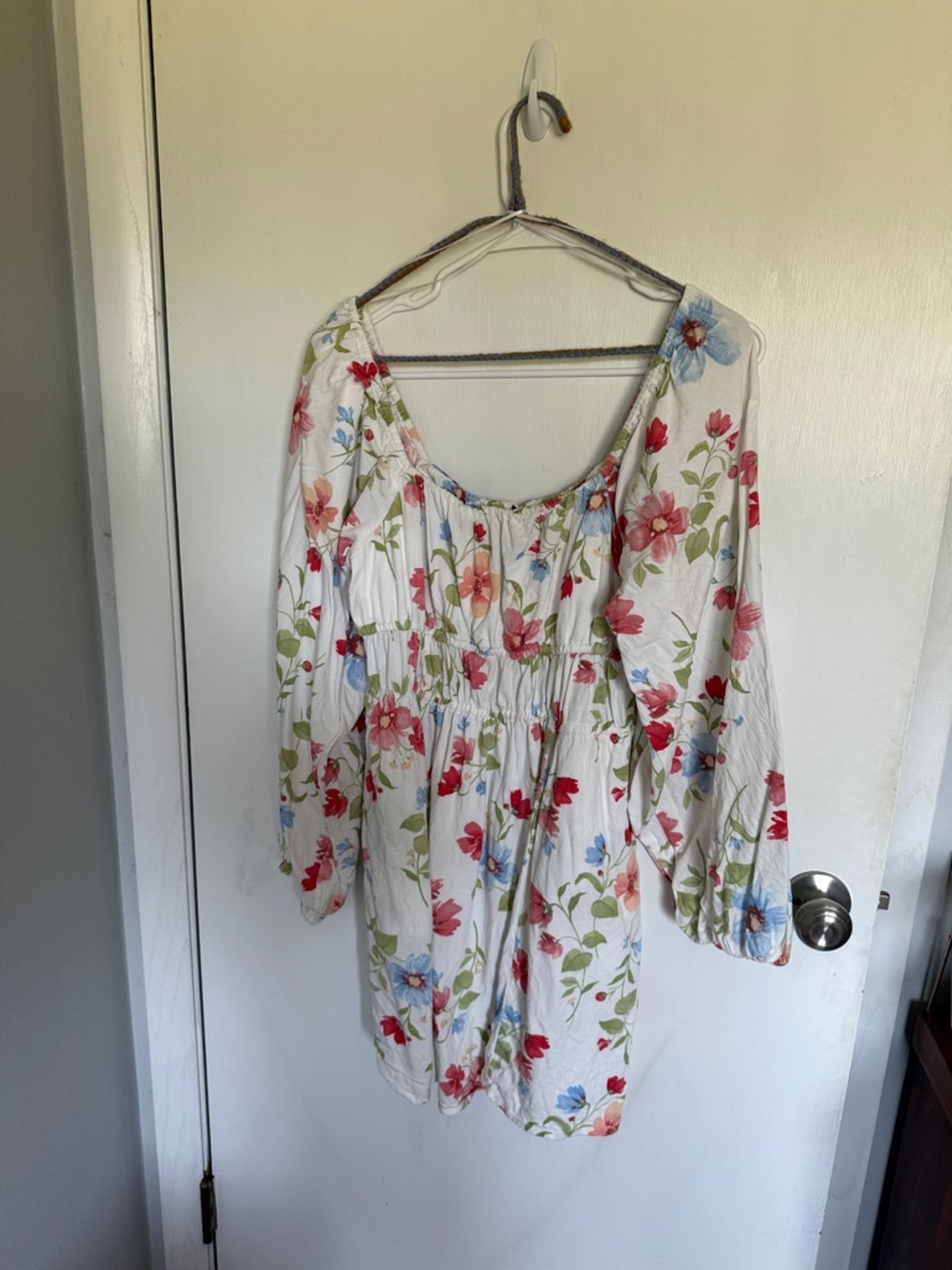 Old Navy White Floral Print Elastic Waist Skirt